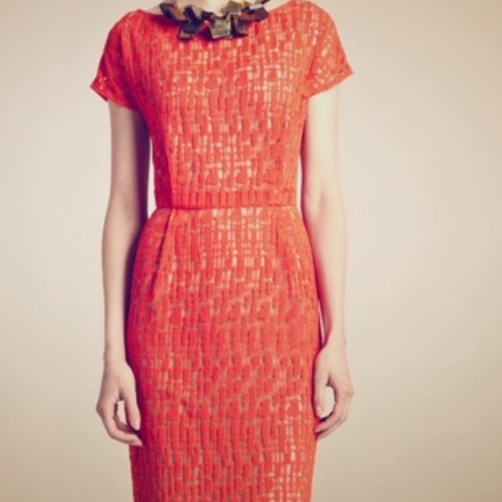 Gorgeous Dark Orange Silk Designer Dress